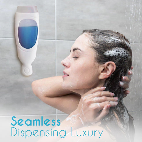 Squeezi 2 Unit Pack Wall Mounted Shower Dispenser for Shampoo and Soap Bottles, Bright White
