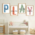 Set 4 12x16' of Framed Kids Playroom Wall Art Prints, Toddler Nursery Children Artwork for Kids Bedroom Decoration
