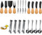 20 Pieces Charcuterie Board Accessories, Spreader Knife Set with Wooden Handles, Mini Serving Tongs, Forks