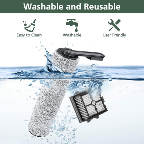 S5 Combo Brush Roller Replacement Parts for Floor ONE S5 Combo Cordless Wet Dry Vacuum Cleaner, 2 Pack