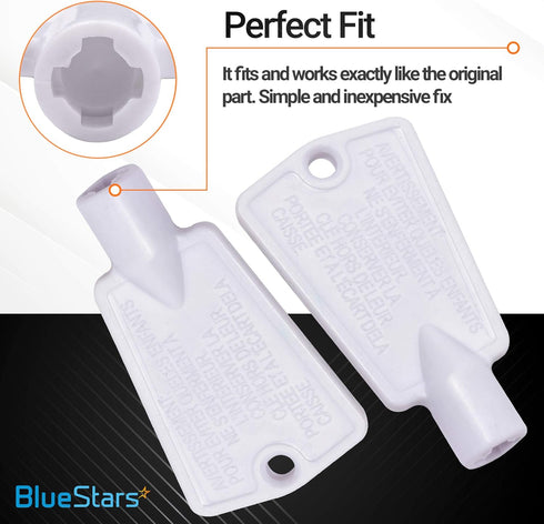 BlueStars Ultra Durable 297147700 Refrigerator Door Lock Key Replacement Part for Frigidaire Kenmore Electrolux