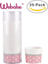 Webake Large Paper Baking Cups, 6oz Jumbo Cupcake Muffin Cases, Set of 25 Pink Liners for Valentine's Day