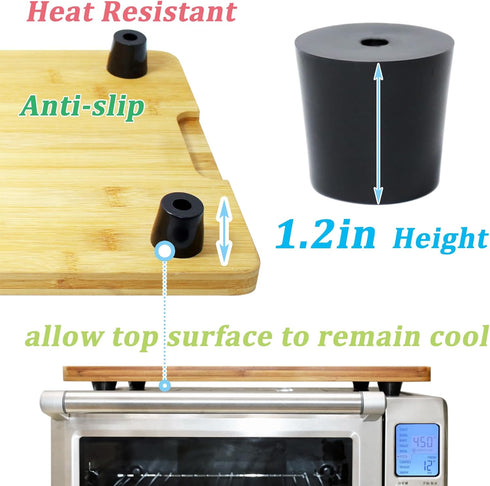 Bamboo Wood Cutting Boards for Mini Smart Toaster Oven Air, Compatible with Breville 860 BSS, 1.2inch Feet