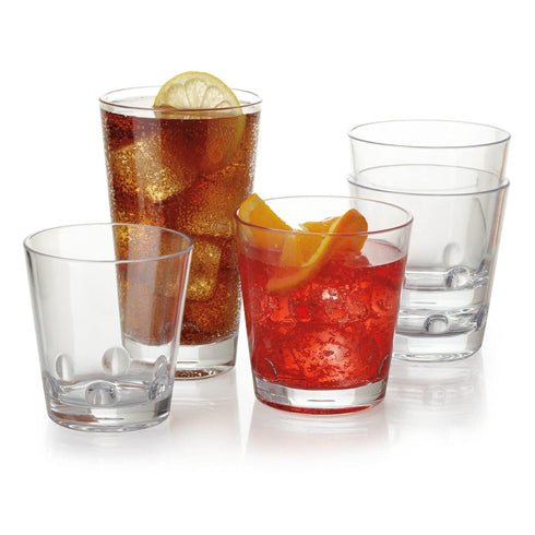 G.E.T. SW-1475-CL BPA-Free Stackable Plastic Beer Pint Glass, 16 Ounce, Clear, Set of 12