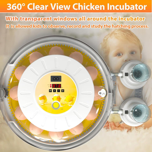 8 Egg Incubators for Hatching Eggs with Automatic Egg Turner, Incubator for Chicken Eggs with Egg Candler for Chicken