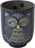 ????(Saikaitoki) Hasamiyaki 83972 Yunomi Cup - Large, Hand-painted Owl Pattern, Blue