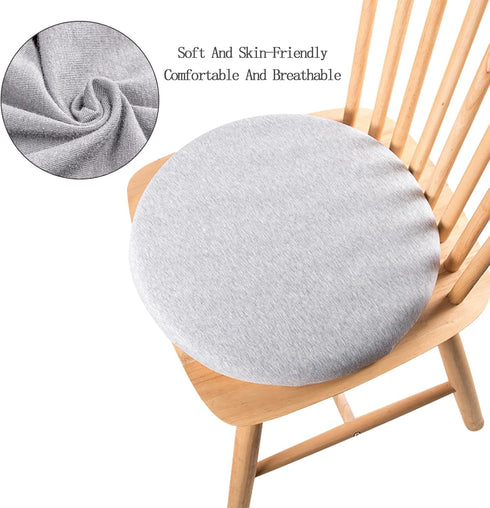 Seat Cushion Chair Pad, Round Non-Slip Comfortable Floor Cushions for Dining Chairs, Office, Bedroom, Living Room (Gray)