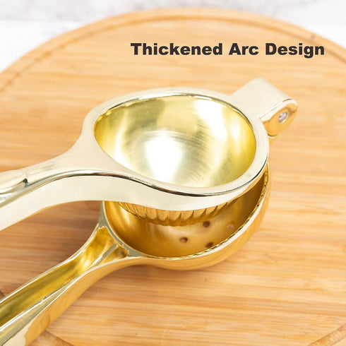 Agirlvct Heavy Duty Zinc Lemon Squeezer, Manual Juicer for Fresh Small Oranges Limes, Home Kitchen Accessories (Gold)