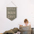 Qpenm Little Man Cave Hanging Wall Canvas Banner, Kids Playroom Hanging Pennant Flag Prints, Nursery Boy Wall Decor