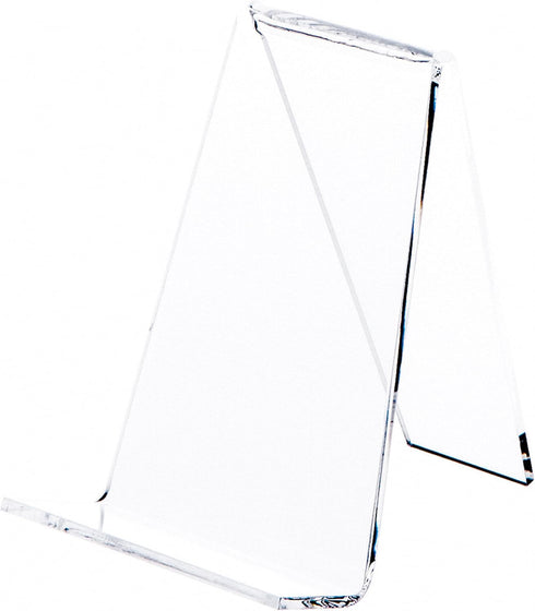 Plymor Clear Acrylic Book Easel with 1.125" Flat Ledge, 3.625" W x 4.25" D x 4.875" H (2 Pack)