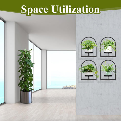 2 Pack PEKGRIL Wall Plant Holders, Metal Window Planters Shelves, Indoor Plants Stands, Wall Decor Planter Hanging