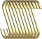 12-Pack 4.5 Inch Gold Chrome Finish Steel Hanging Flat Hooks - Heavy-Duty S Hooks for Kitchenware, Pots, and Gardening