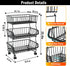 3-Tier (1 Pack) Gsiekare Rolling Pantry Organizer and Storage Cart with Wheels Stackable Wire Snack Cart for Kitchen