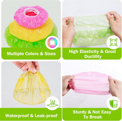 Reusable Bowl Covers | Elastic Plastic Wrap for Food Storage | Stretch Bags for Bread Proofing, Alternative to Foil (3