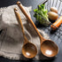 2 Pcs Wooden Spoon Ladle for Cooking, Non Toxic Kitchen Tools, 14 inch Long & 11 inch Large Deep Ladle Set