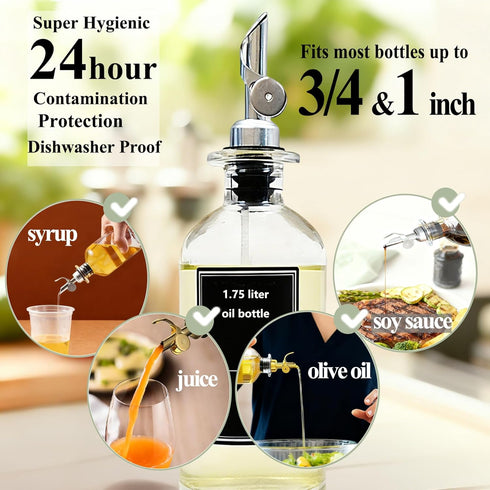 3 Pack Olive Oil Pour Spout with Adapters, Oils Pourer for Olive Oil Dispenser Bottle, Easily Turn Your Bottles into