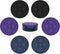 4 Inch Round Silicone Coasters Set of 6 (Black, Blue, Purple), Non-Slip