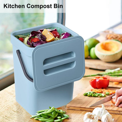 LALASTAR Small Compost Bin for Kitchen, Odorless Countertop Compost Bucket with Lid, Mini Food Waste Bin 3L/0.8 Gal,