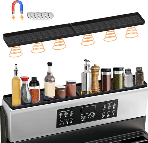 30 Inch Silicone Magnetic Stove Top Shelf, Kitchen Shelf Over Stove Spice