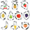 10PCS Stainless Steel Fruit Cookie Cutters Set, Molds for Pineapple, Strawberry, Pear, Lemon, Apple, Grape, Peach,