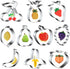 10PCS Stainless Steel Fruit Cookie Cutters Set, Molds for Pineapple, Strawberry, Pear, Lemon, Apple, Grape, Peach,