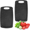 Mini Kitchen Cooking Board Mats, 10" x 6" Non-Slip Plastic Chopping Boards with Built-in Juice Grooves (Black)
