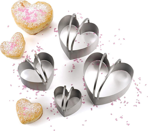 RSVP International Endurance Heart Shape Biscuit Cutters, Set of 4, Stainless Steel