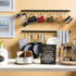 Wallniture Casto 30" Gourmet Kitchen Rail with 15 S Hooks for Hanging Utensils and Cookware, Frosty Black