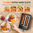 Black 2 Slice Toaster, Extra Wide Slot for Bagels, 7 Shade Settings, Removable Crumb Tray