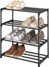 SOKOSEN 4-Tier Small Shoe Rack, Metal Stackable Kids Shoe Shelf Storage Zapateras Organizer,Narrow