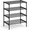SONGMICS 4-Tier Shoe Rack for Closet, Compact Metal Shoe Organizer Shelf for