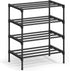 SONGMICS 4-Tier Shoe Rack for Closet, Compact Metal Shoe Organizer Shelf for