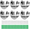 6-Pack Stainless Steel Closet Rod Brackets, U-Shaped Heavy Duty Flange Sockets for 1-1/4 Inch Rods, Rust-Proof Holders