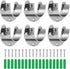6-Pack Stainless Steel Closet Rod Brackets, U-Shaped Heavy Duty Flange Sockets for 1-1/4 Inch Rods, Rust-Proof Holders