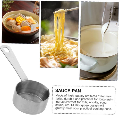 Copper Sauce Pot 1pc Small Saucepan Noodle Pot with Pour Spout, Tiny Cooking Pot, Butter Melter, Stainless Steel