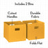 RiverRidge 2 Pc Storage Set Folding Bin, Golden Yellow, 10.5 x 10.5 x 10 inches