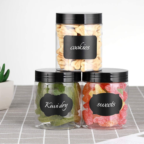 8 OZ Plastic Jars with Lids - 24 Pack Clear Containers for Kitchen and Household Food Storage, BPA Free