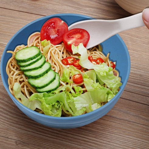 Shopwithgreen 4 Pcs Wheat Straw Cereal Bowls with Dust-Proof Lid, 24 OZ, Microwave & Dishwasher Safe for Kitchen,
