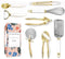 White & Gold Kitchen Tools and Gadgets - Luxe 8PC Cooking Utensils Set with Anti-Slip Handles, Gold Kitchen Accessories