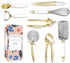 White & Gold Kitchen Tools and Gadgets - Luxe 8PC Cooking Utensils Set with Anti-Slip Handles, Gold Kitchen Accessories