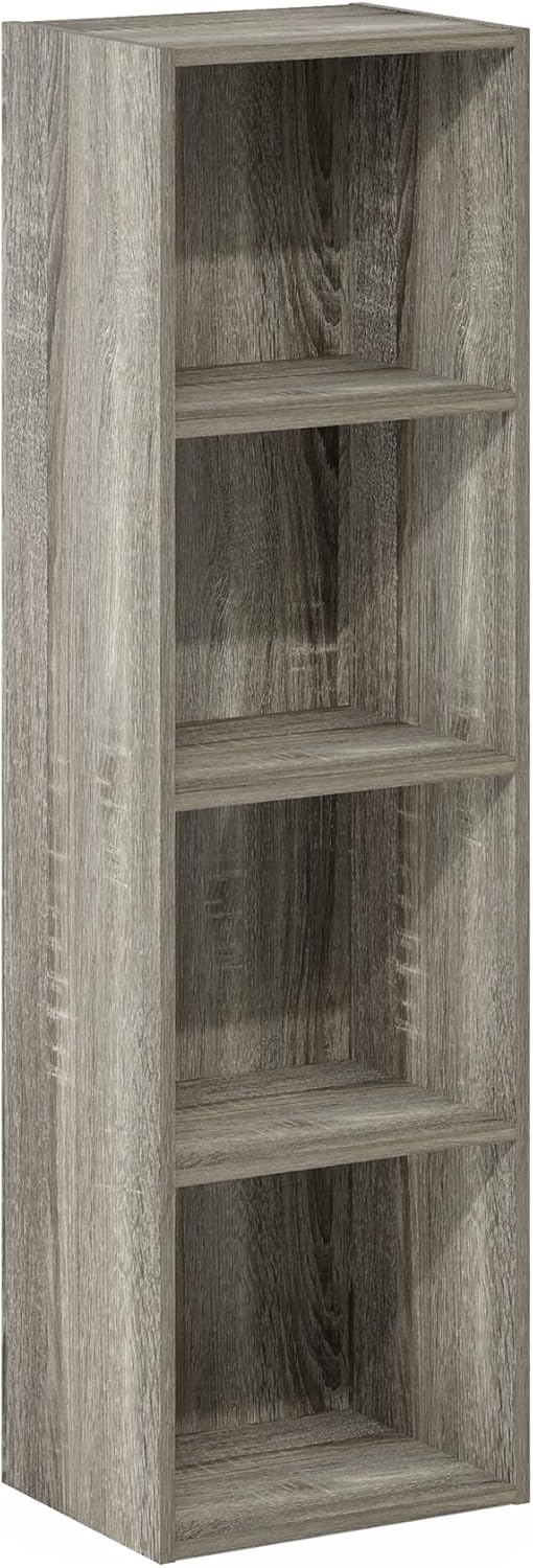 Furinno Luder Bookcase/Storage, 4-Tier Cube, French Oak