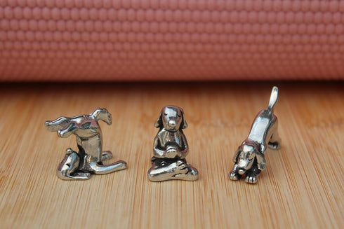Basic Spirit Mini Yoga Dog Figurine Set (Pewter) - 3 pc.