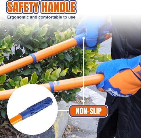 WPR1E95 Hedge Clippers with Adjustable Length Handle and Wavy SK-5 Steel Blade for Pruning Bushes and Borders
