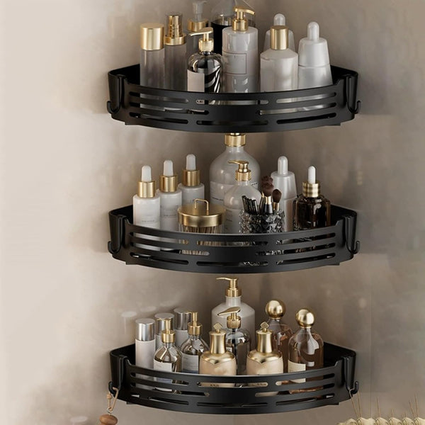 Asotckom 3-Pack, 11.42" x 8.27" x 2.09", Triangle Shower Kitchen Organizer, Caddy Bathroom