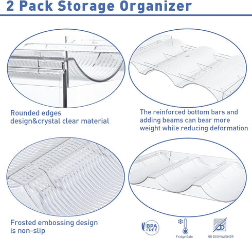 Water Bottle Organizer, 2 Layers Storage Holder for Kitchen, Fridge, Pantry, Cabinet, Countertop