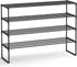 SONGMICS Shoe Rack, 4-Tier Shoe Organizer, Metal Storage Shelf, Upright or Upside