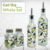 8 oz Glass Olive Branch Oil/Vinegar Glass Cruet for Kitchen, Olive Oil Dispenser With Stainless Steel Spout for Easy