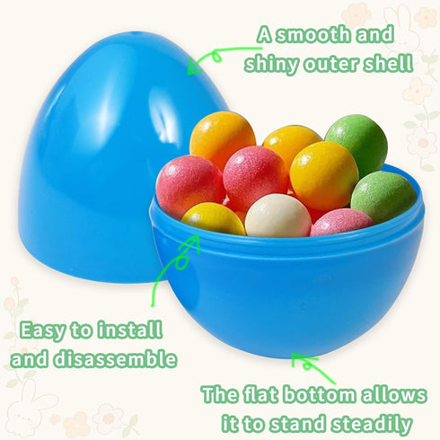 3.4 inch 12Pcs UOUYOO Empty plastic eggs unfilled plastic Easter eggs for Easter Egg Hunt Suprise Egg Stuffers Filler