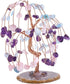 SUNYIK Handmade Crystal Money Tree Set - Amethyst/Rose Quartz/Aquamarine on Natural Agate Slice Base for Wealth and Luck
