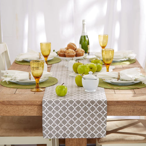 DII Lattice Tabletop Collection Table Runner - 14x72, Gray
